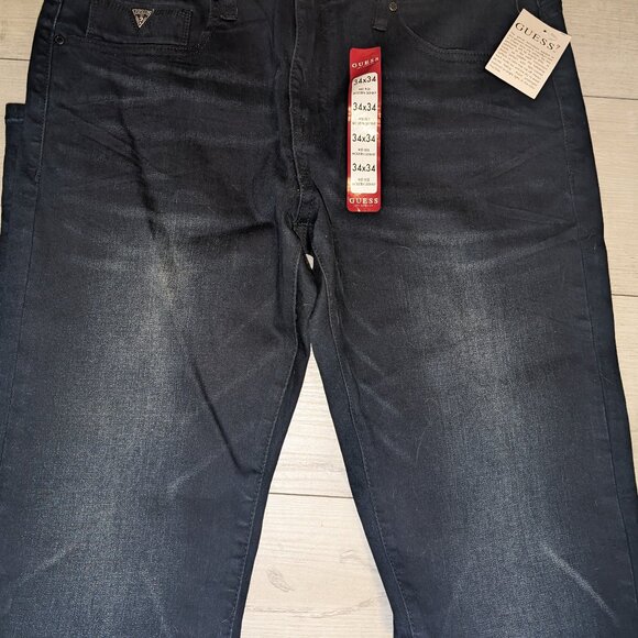 NWT Mens GUESS Mid Rise Modern Skinny Black Jeans Size 34 x 34 - Picture 8 of 8